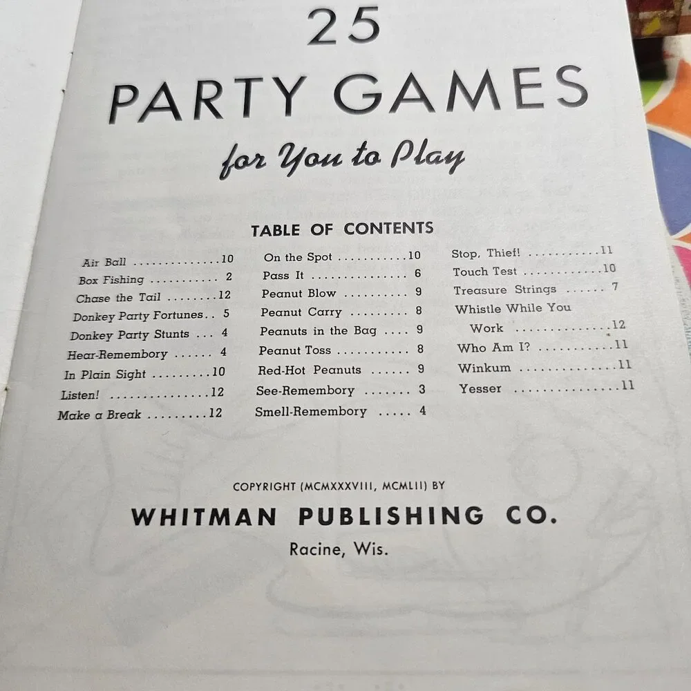 1967 Donkey Party Children's Game Pin the Tail on the Donkey + 25 Party Games